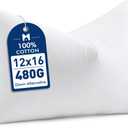 MIULEE 12x16 Synthetic Down Alternative Pillow Insert, Fluffy Soft Throw Pillow for Couch Bed Sofa Plush Luxury Lumbar Support