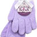 Moisturizing Socks and Gloves Set | Purple Fuzzy Socks and Gloves with Aloe and Vitamin E for Women | Women's Gifts for Self-Care