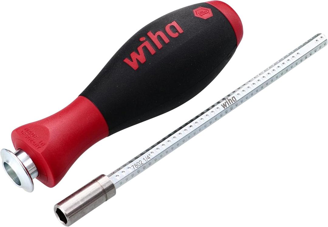 Wiha 28489 Drive-Loc VI Bit Holder with Soft Finish Handle and 1/4-Inch Bit Adapter