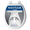 Mayfair Athens Toilet Seat, Easy Clean Hinges and Durable Wood Seat, Round, White
