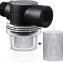 Honoson 2 Pcs Water Pump Strainer Filter Set Include Twist on Pipe Filter and Extra 50 Mesh Stainless Steel Screen, Rv Replacement 1/2 Inch Twist-on Pipe Strainer Compatible with WFCO or Shurflo Pump