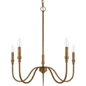 5-Light Farmhouse Chandelier Lighting Fixture, Linear Pendant Light for Kitchen Island, Dining & Living Room, Retro Bronze Finished