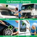 XINDELL 29-inch Windshield Cleaner Tool – Car Interior Window Cleaning Kit with Extended Long Handle & 4 Microfiber Pads, Auto Wiper Windshield Brush for Car, Trucks, SUVs, RVs & Home