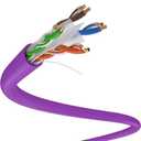 DRIPSTONE 1000ft CAT6 Ethernet Cable in Bulk, 23AWG Solid CCA 4/UTP, Purple
