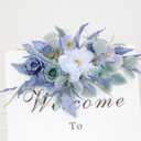 Wedding Arch Flowers Faux Flowers Set of 2 Flower Garland for Wedding Decorations for Reception and Wedding Welcome Sign (Blue)