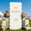 6ft Wavy Arch Backdrop Stand, PVC Scalloped Board Balloon Arch Stand for Wedding, Photo Background Prop Arches Frame for Birthday Party Ceremony Bridal Baby Shower Event Decorations