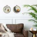 Giosve Bear Nursery Round Wall Art Canvas Framed Poster, Love You to the Moon and Back Cartoon Bear Pig Hanging Wall Sculptures for Kids Nursery Room Bedroom Playroom Decor, 10x10 Inch Set of 2