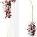 Youbetia Arch Backdrop Stand - Wedding Arch Balloon Arch Stand, Gold Wedding Arch Frame, Round Top Archs for Party Birthday Graduation Ceremony Baby Showers Decoration, 7FT
