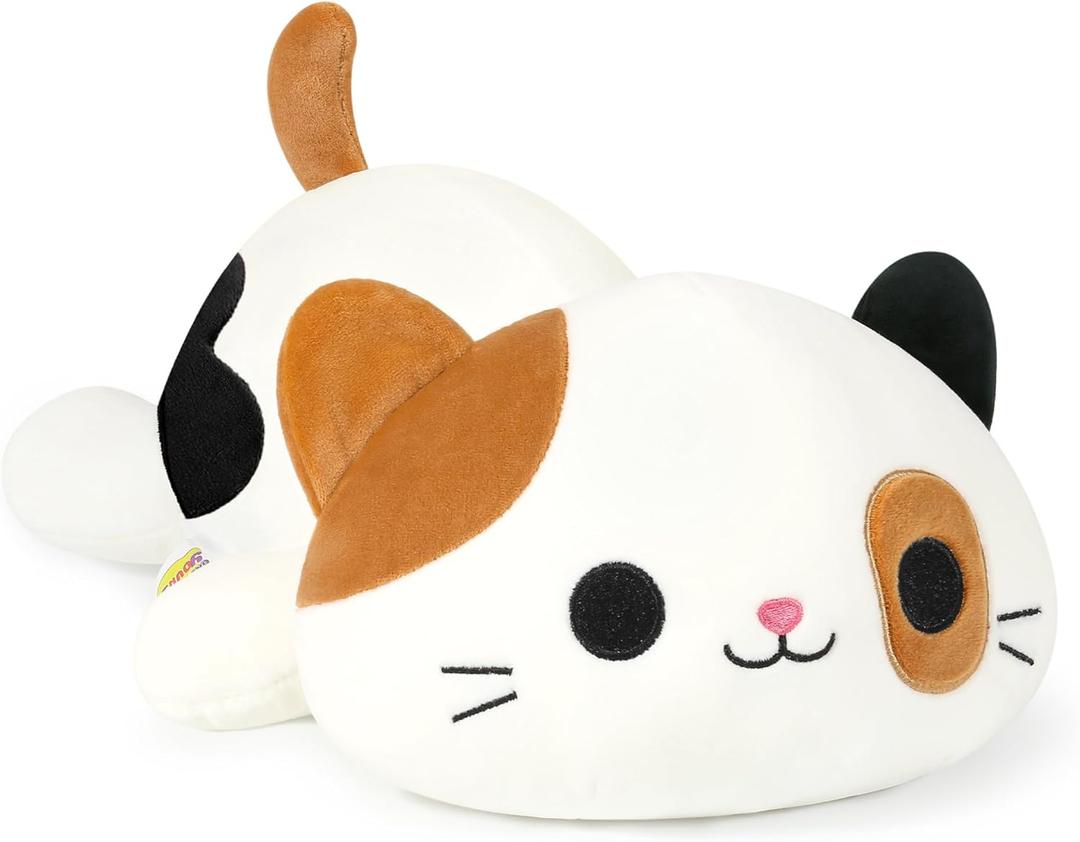 Onsoyours Original Calico Cat Plush 13 Inch Kitty Plushies Toy Kitten Stuffed Animal Soft Pillow Kawaii Plushie Gift for Kids(Calico Cat, 13")