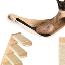 Chasing Tails Cat Wall Shelves - Four Step Cat Shelf with Scratch Board, Mounted Cat Shelves, Sturdy Cat Wall Furniture for Indoor Cats, Kittens - Extra Cat Wall Hammock Cover Included