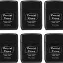 Baderke 6 Pack Mini Dental Floss, Travel Pack, 30 M Each Waxed Glide Floss Oral Care for Family Teeth Protection Effective Plaque Removal, Slides Smoothly(Black)