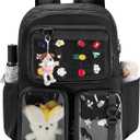 Ita Bag Pin Display Backpack with Insert, Kawaii Aesthetic Backpack with Laptop Sleeve for Cosplay and Concert, Black (Pins NOT Included, Patent Design)