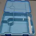 Kids Bento Lunch Box with Ice Pack, 5 Compartments Leak-Proof Bento Box with Utensils, 5.5-Cup Capacity for Adults & Ages 8+, BPA Free, Microwave & Dishwasher Safe, Blue