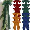 12 PCS Christmas Frayed Edge Bows Decoration - 12" x 24" Chiffon Silk Ribbon Large Vintage Bow Ornaments Set for Xmas Tree Topper, Garland, Wreath, Candlestick - Holiday Indoor Outdoor Decor (Classic Color)