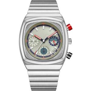 CILOA Mens Watch Waterproof Luminous Wrist Watches for Men Multifunction Chronograph Business Work Casual Fashion Sport Designer Dress Watch with Calendar Elegant Gifts for Men, Silver & Green, Modern