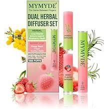 MYMYDE Mullein Herbal Diffuser Scent -Thyme & Mint & Strawberry for Daily & Relaxation - Non-Electronic Personal Fragrance Accessory - 1500+Uses (Upgraded to Double Flavor)