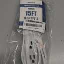 DEWENWILS 15FT Flat Plug Extension Cord, 3 Prong Ultra Thin Power Strip, 13A/125V/1625W, 16/3 Awg Grounded Flat Power Cable for Indoor Narrow Space, SPT-3 Cord, ETL Listed, White