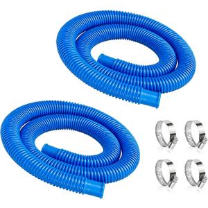 1.25 Inch Pool Pump Replacement Hose, 41 Above Ground Pool Filter Hose with Clamps, Compatible with 607 & 637 Filter Pumps, 32mm Pool Hose Set (2 Pack Blue)