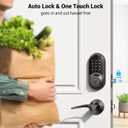 Veise RZ06B Smart Locks for Front Door, 2 Lever Handle Set, Keyless Entry Deadbolt, App Control, Electronic Digital Touchscreen Keypad, Auto Lock, IP54 Waterproof, Easy Installation, Matte Black