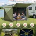 VEVOR Pop up Gazebo Screen Tent, 10 x 10 ft Large 6-Sided Camping Canopy Tent with Removable Top & Carry Bag, Quick-Set & Bite-Proof, Screen House Sun Shelter for 6-8 Persons Backyard Patio, Green