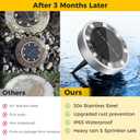 6 Pack Solar Ground Lights Outdoor, 8 LED Mini Flat Solar Disk Lights, IP65 Waterproof Anti-Rust Disc Light, Landscape Lighting for Garden Pathway Yard Walkway Driveway Lawn,Cool White