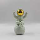 Figurine Statue Astronaut Sculpture Spaceman Décor,Sculptures Home Décor,White Shelf Decoration,Tabletop Decoration,Cute Mini Space Figure Ornament (Gold/White Small Astronaut Statue)