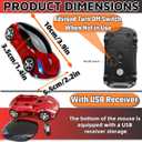 HuGuWdy Cute Mouse Wireless Red2.4G with USB Reciver 1600DPI Car Mouse for Computer Wireless USB for Laptop Computer Tablet for Windows for Mac OS for Her for ChristmasRed