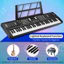 61 Keys Electronic Digital piano, Portable Keyboard Piano with Built-in Speaker and Microphone, Sheet Stand and Power Supply, Keyboard Piano Teaching Gift for Beginners Eelectric, 29.5 inch W x 8.7 inch D x 2.3 inch H
