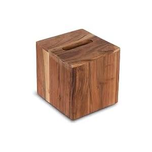 Wood Tissue Box Cover, 5.75 x 5.75 Inches