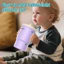 Toddler Cups  9 oz Adorable Miniature Tumbler with Leak-Resistant Straw and Toddler-Friendly Handle, Encourages Hydration, Easy to Clean, Sippy cups for Toddlers 1-3BPA Free silicone (Lilac)