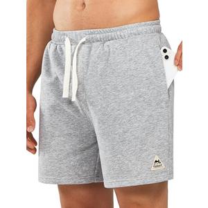 NORTHYARD Men's Sweat Shorts 5" with Pockets Cotton Drawstring Summer Workout Casual Lounge Shorts Light Heather XL