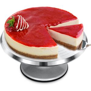 12'' Cake Stand, Cake Spinner Cake Decorating Supplies, Round Decorating Turntable Revolving Aluminum Table Holder Baking Display Tray Plate Tools Accessories for Birthday Wedding Party