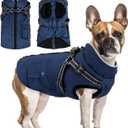 Dog Winter Coat with Harness Built-in | Waterproof Dog Jacket with Zipper & Fleece Lining | Reflective Cold Weather Coat for Small Medium Large Dogs