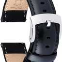 OTTOODY Leather Watch Bands Quick Release, Elegant Top Grain Leather Watch Straps for Men & Women, Choice of Color & Width - 18mm, 19mm, 20mm, 21mm or 22mm Wristbands Bracelet for Watch & Smartwatch