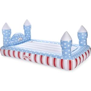 FUNBOY Inflatable Red, White & Blue Castle Bed & Air Mattress  Perfect for 4th of July Sleepovers, Includes Twin Air Mattress & Carrying Storage Bag