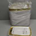 Pukomc 2.3 Gallon / 9L Automatic Adsorption Sensor Trash Can, White Gold Motion Sensor Garbage Bin with Suction, Slim Fashionable Design for Kitchen, Bathroom, Office & Small Space