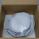Gomakren 3 Tiered Oval Serving Bowl With Collapsible Metal Rack, Chip and Dip Serving Set, Dessert Appetizer, Candy, Fruit, Vegetable Bowl Set, White Serving Bowls For Entertaining (Black Stand)