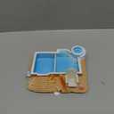 Gerrii Hermit Crab Water Bowl with Climbing Ramp, 2 Compartments Resin Hermit Crab Water Bathing Pool and Food Dish Seashell Reptile Climbing Habitat Platform for Turtles Lizard Frog Gecko Chameleons