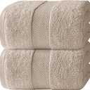 White Classic Luxury Soft Bath Sheet Towels - 650 GSM Cotton Luxury Bath Towels Extra Large 35x70 | Highly Absorbent and Quick Dry | Hotel Collection Extra Large Bath Towels Oversized, Taupe, 2 Pack