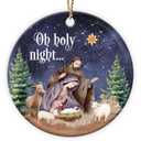 Christian Christmas Ornaments 2025, Ceramic Nativity Scene, Religious Christmas Ornaments for Christmas Tree