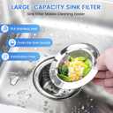 3 x Sink Drain Strainer, Stainless Steel Kitchen Sink Drain Strainer, Dishwasher Safe, Sink Strainer Outer Diameter 4.4 Inch/11.2cm, Inner Diameter 3 Inch/7.6cm, Set of 3 Kitchen Sink Strainer