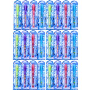 Invisible Ink Pen 24Pcs Spy Pen with UV Light Magic Marker Kid Pens for Secret Message and Birthday Party,Writing Secret Message for Easter Day Halloween Christmas Party Bag Gift