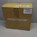 simplehuman 10 Liter / 2.6 Gallon Butterfly Lid Bathroom Step Trash Can, Brushed Stainless Steel with Black Trim