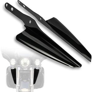 Front Fork Mount Wind Deflectors Windshield for Harley Touring Street Glide Electra Glide Road King CVO FLHR FLHRC FLHRS FLHT FLHX 1995-2023 (Black)