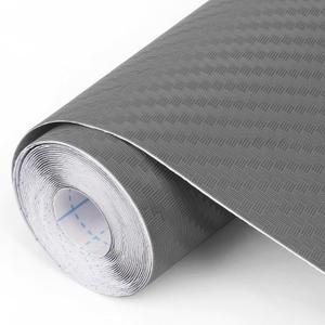 Adhesive Shelf Liner Drawer Liner - 11.8" W x 393.7" L Non Slip Sticky Cabinet Mat, Waterproof EVA Pad for Kitchen Cabinets Shelves, Countertops, Drawers - Guide Line for Easy to Cut, Gray & Durable