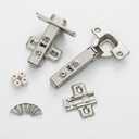 2 Pairs Frameless Full Overlay Soft Close Cabinet Hinges, European Hinges for Cabinets, Hidden Cabinet Hinges Adjustable 35mm Cup Clip-On Plate Nickel Plated Finish