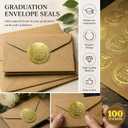 Graduation Stickers Class of 2026 Graduation Stickers 2026 Graduation Envelope Seals 100Pcs Gold Foil Congrats Grad Cap for Envelope Seals Cards Invitations Announcements Party Favors