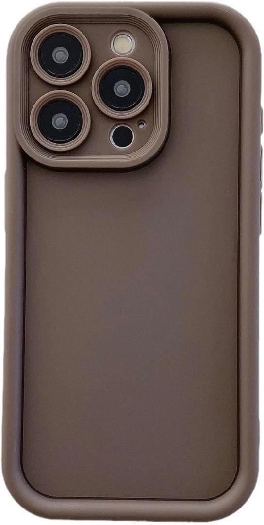 Scalebee Back Cover for Apple iPhone 15 Pro Max Soft and Flexible Matt Finish Anti-Slip Scratch-Proof Camera Protection Silicon Phone Case Wireless Charging Support (Brown)