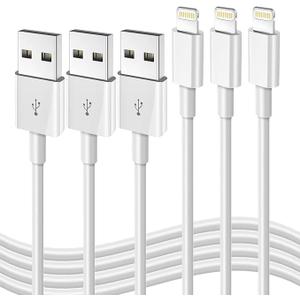 iPhone Fast Charging Cable [Apple MFi Certified] 3-Pack 3FT USB-A to Lightning Cable iPhone Charger Cord Compatible with iPhone 14 13 12 11 Pro Max XR XS X 8 7 6 Plus SE iPad and More 9ft