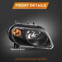 Headlight Assembly for Chevrolet HHR 2006-2011 Black Housing Amber Reflector Clear Lens Driver and Passenger Side Headlamp